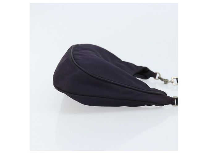 Pochette Accessorio PRADA Nylon Viola Argento Auth LNZ663 Porpora - vista 4