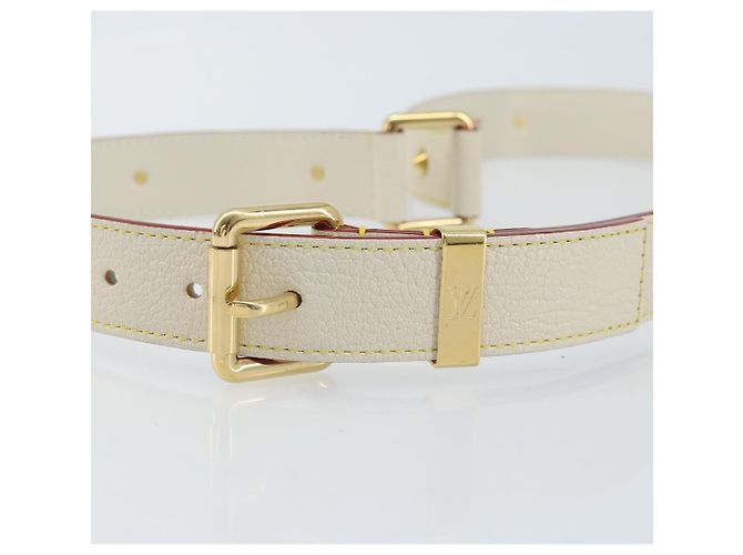 LOUIS VUITTON Cinghia Suhari 40,6"" Bianca LV Auth gh1952A Bianco - vista 5