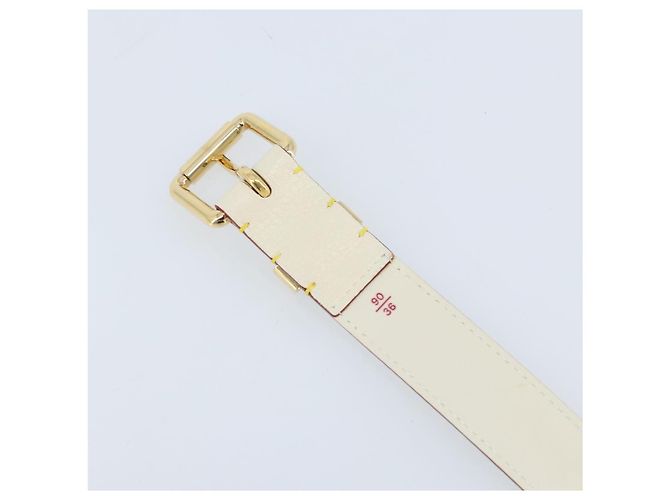 LOUIS VUITTON Cinghia Suhari 40,6"" Bianca LV Auth gh1952A Bianco - vista 7