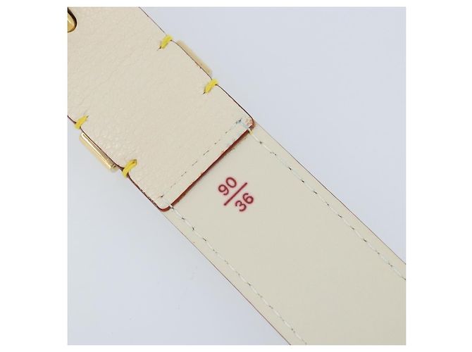 LOUIS VUITTON Cinghia Suhari 40,6"" Bianca LV Auth gh1952A Bianco - vista 8