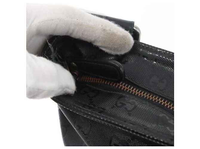 Borsa a Spalla GUCCI GG Implementation PVC Nero Argento 201446 Auth ka3440 - vista 15