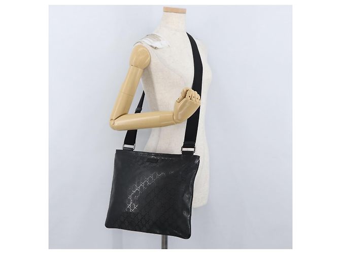 Borsa a Spalla GUCCI GG Implementation PVC Nero Argento 201446 Auth ka3440 - vista 23