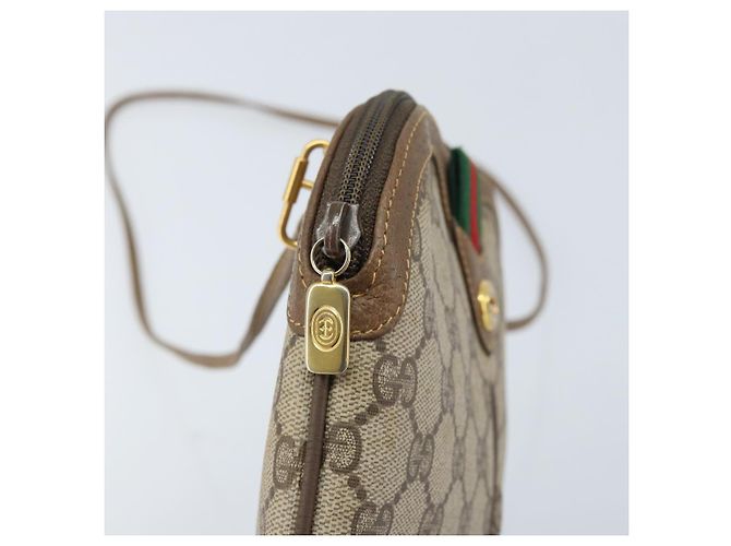 Borsa Sherry Line GG Supreme Web di GUCCI in PVC beige e oro 904 02 047 Auth BA11637 D'oro - vista 15