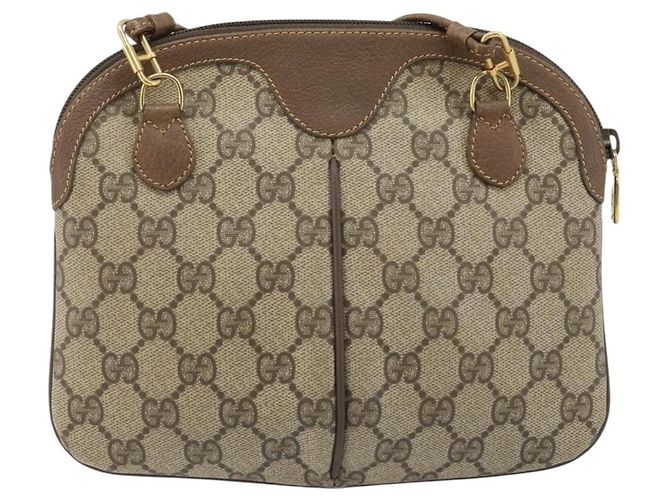 Borsa Sherry Line GG Supreme Web di GUCCI in PVC beige e oro 904 02 047 Auth BA11637 D'oro - vista 3