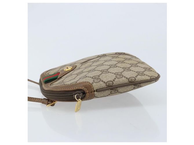 Borsa Sherry Line GG Supreme Web di GUCCI in PVC beige e oro 904 02 047 Auth BA11637 D'oro - vista 5