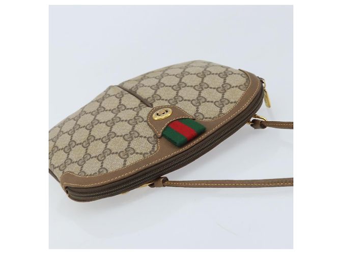 Borsa Sherry Line GG Supreme Web di GUCCI in PVC beige e oro 904 02 047 Auth BA11637 D'oro - vista 6