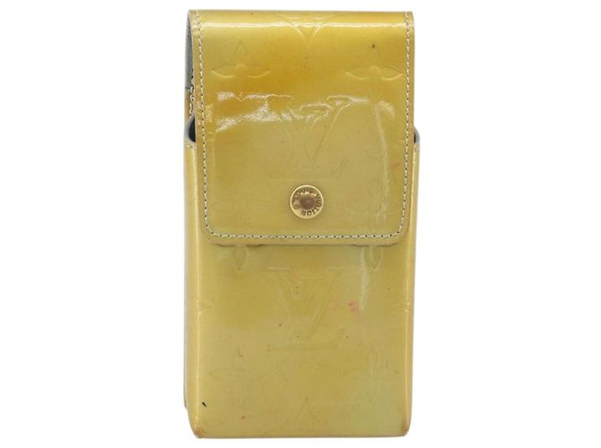 LOUIS VUITTON Monogram Vernis Green Cigarette Case Gris LV Auth bs33952 Grey - view 2