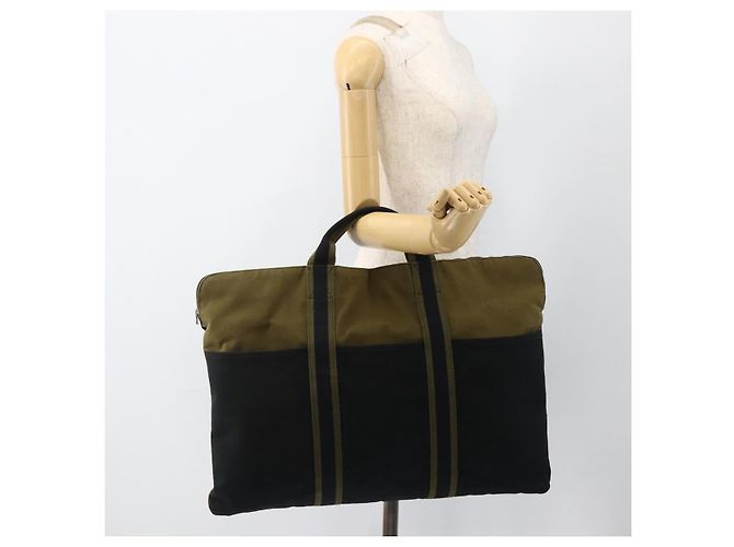 Hermès HERMES Borsa Fourre Tout in Tela Khaki Argento Auth BSZ425 Cachi - vista 22