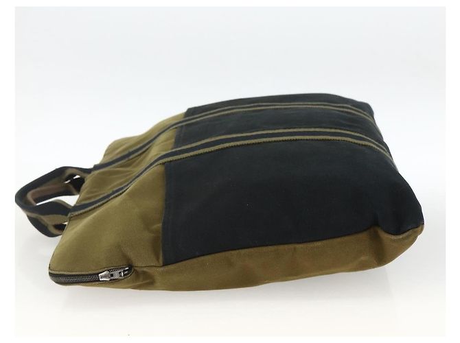 Hermès HERMES Borsa Fourre Tout in Tela Khaki Argento Auth BSZ425 Cachi - vista 4