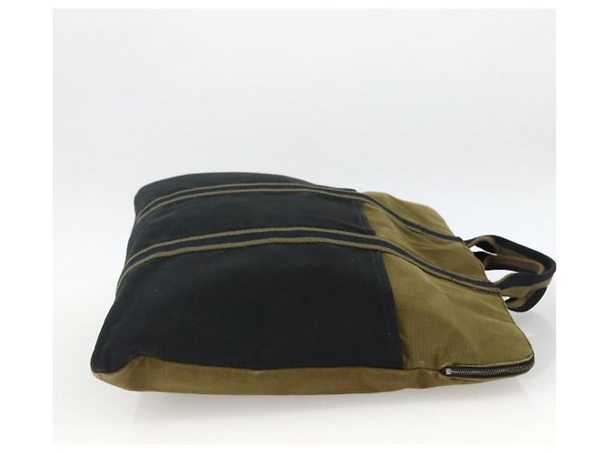 Hermès HERMES Borsa Fourre Tout in Tela Khaki Argento Auth BSZ425 Cachi - vista 5