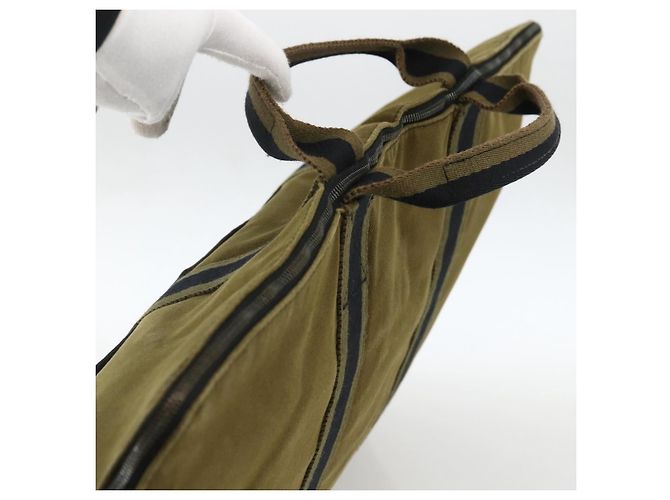 Hermès HERMES Borsa Fourre Tout in Tela Khaki Argento Auth BSZ425 Cachi - vista 6