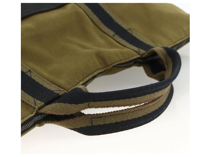 Hermès HERMES Borsa Fourre Tout in Tela Khaki Argento Auth BSZ425 Cachi - vista 7