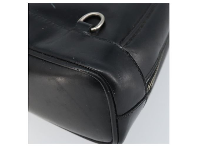 Borsa a spalla GUCCI Bamboo in pelle verniciata nera argento Auth 173890 Nero - vista 12