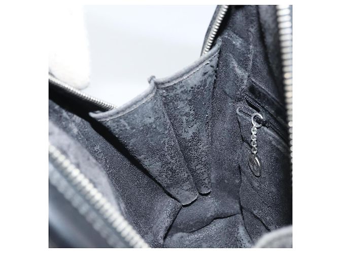 Borsa a spalla GUCCI Bamboo in pelle verniciata nera argento Auth 173890 Nero - vista 18