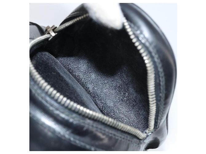 Borsa a spalla GUCCI Bamboo in pelle verniciata nera argento Auth 173890 Nero - vista 22