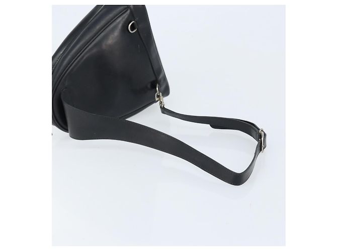 Borsa a spalla GUCCI Bamboo in pelle verniciata nera argento Auth 173890 Nero - vista 7