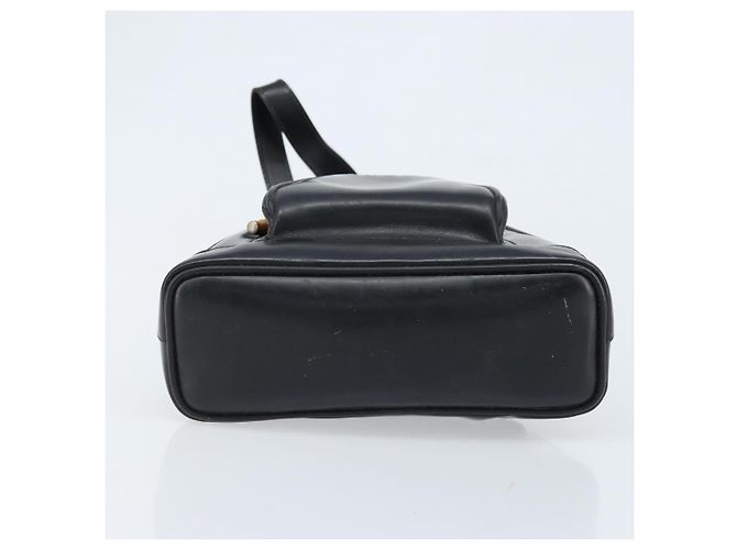 Borsa a spalla GUCCI Bamboo in pelle verniciata nera argento Auth 173890 Nero - vista 9