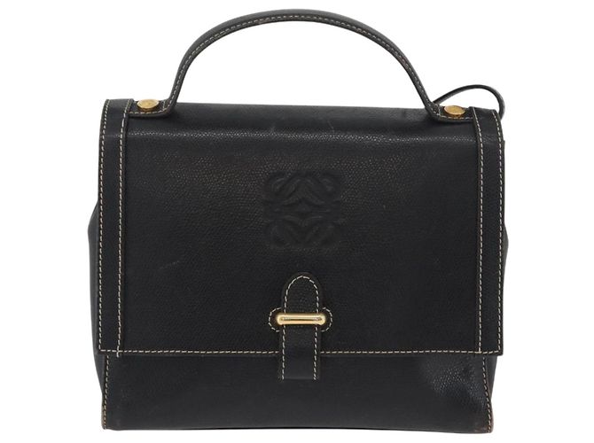 Borsa Anagram in pelle LOEWE 2 in 1 Nera Oro Auth ARZ441 Nero D'oro - vista 13