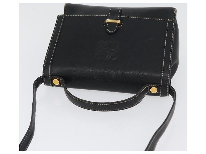 Borsa Anagram in pelle LOEWE 2 in 1 Nera Oro Auth ARZ441 Nero D'oro - vista 6