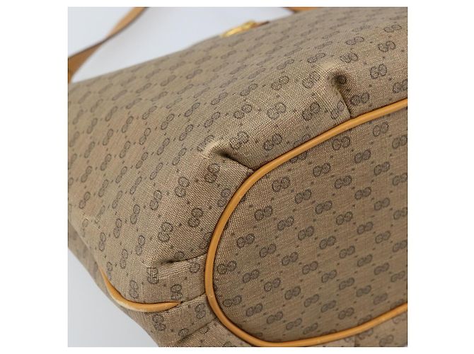 Gucci Borsa a Spalla Micro GG Supreme PVC Beige Oro 001 110 0077 Auth mr2161 D'oro - vista 11