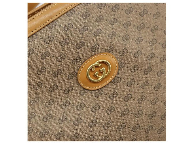 Gucci Borsa a Spalla Micro GG Supreme PVC Beige Oro 001 110 0077 Auth mr2161 D'oro - vista 14