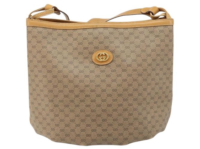 Gucci Borsa a Spalla Micro GG Supreme PVC Beige Oro 001 110 0077 Auth mr2161 D'oro - vista 2
