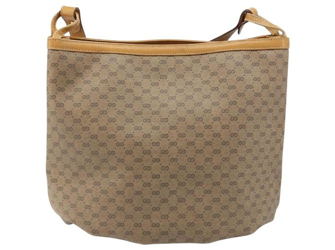 Gucci Borsa a Spalla Micro GG Supreme PVC Beige Oro 001 110 0077 Auth mr2161 D'oro - vista 3