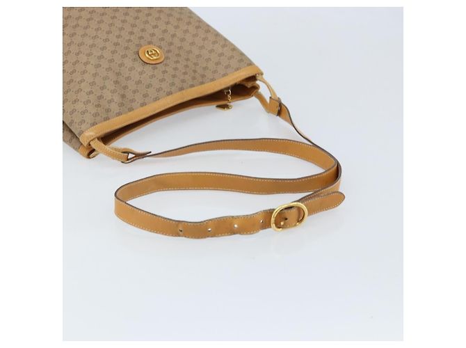 Gucci Borsa a Spalla Micro GG Supreme PVC Beige Oro 001 110 0077 Auth mr2161 D'oro - vista 7