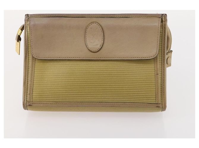 SAINT LAURENT Pochette in Pelle 2 Set Marrone CC Auth bs34000 - vista 10