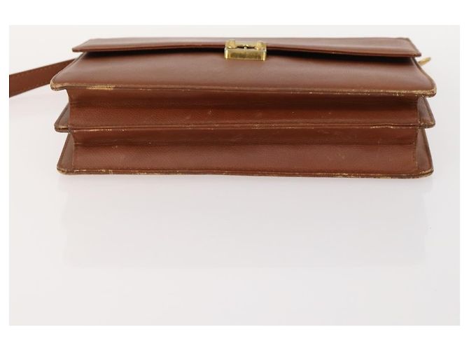 SAINT LAURENT Pochette in Pelle 2 Set Marrone CC Auth bs34000 - vista 7