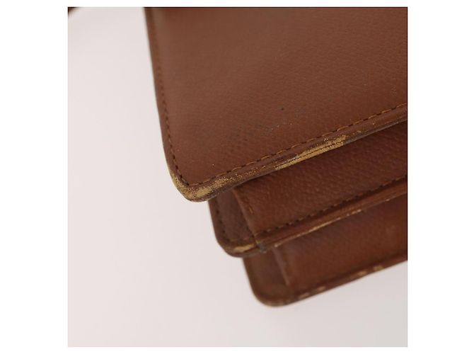 SAINT LAURENT Pochette in Pelle 2 Set Marrone CC Auth bs34000 - vista 8
