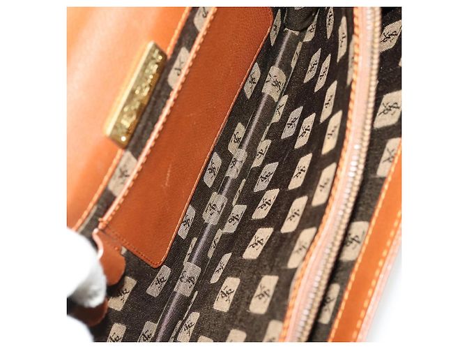 SAINT LAURENT Pochette in Pelle 2 Set Marrone CC Auth bs34000 - vista 9