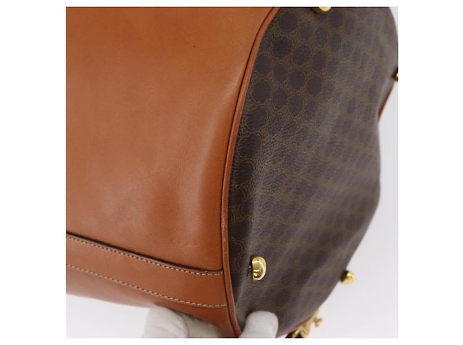 Céline Borsa a spalla in tela Macadam CELINE in pelle PVC marrone oro Auth ARZ131A D'oro - vista 12