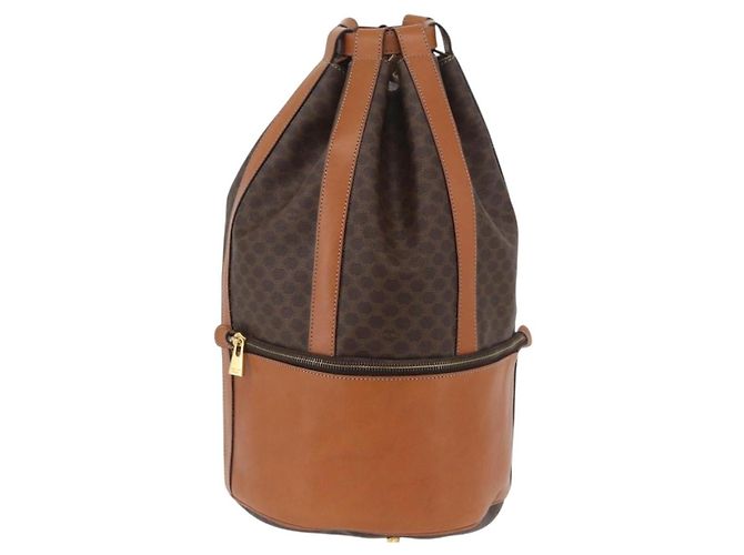 Céline Borsa a spalla in tela Macadam CELINE in pelle PVC marrone oro Auth ARZ131A D'oro - vista 2