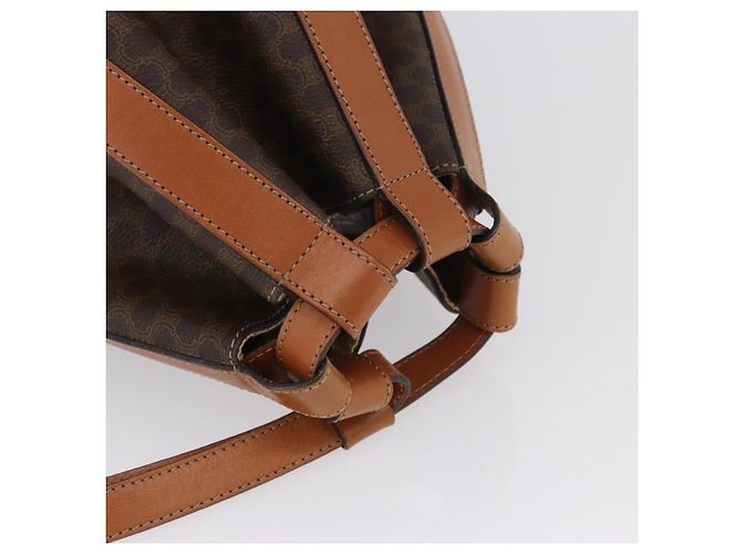 Céline Borsa a spalla in tela Macadam CELINE in pelle PVC marrone oro Auth ARZ131A D'oro - vista 6