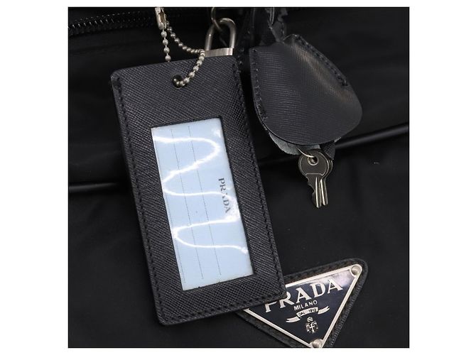 Borsa Boston PRADA in nylon nero argento autentica 173960A - vista 14