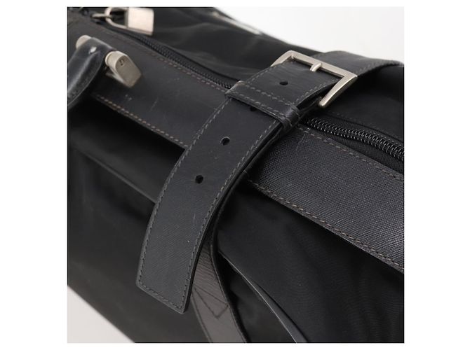 Borsa Boston PRADA in nylon nero argento autentica 173960A - vista 16