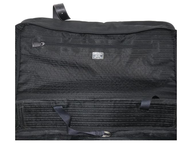 Borsa Boston PRADA in nylon nero argento autentica 173960A - vista 19