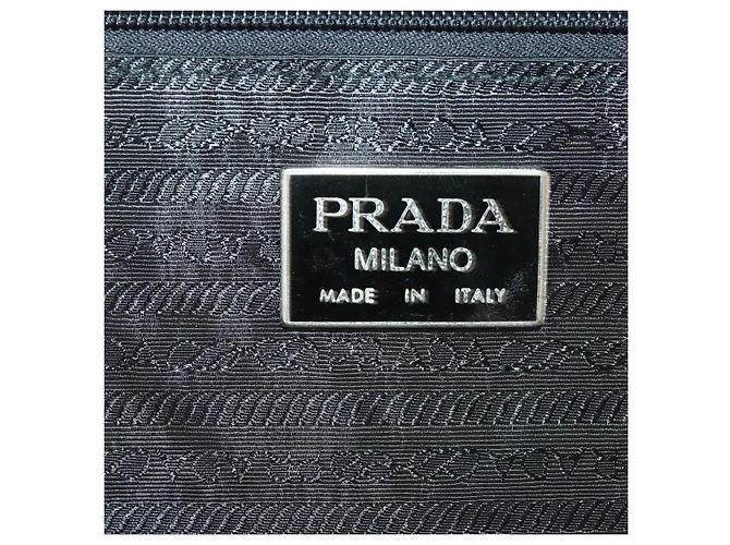 Borsa Boston PRADA in nylon nero argento autentica 173960A - vista 20