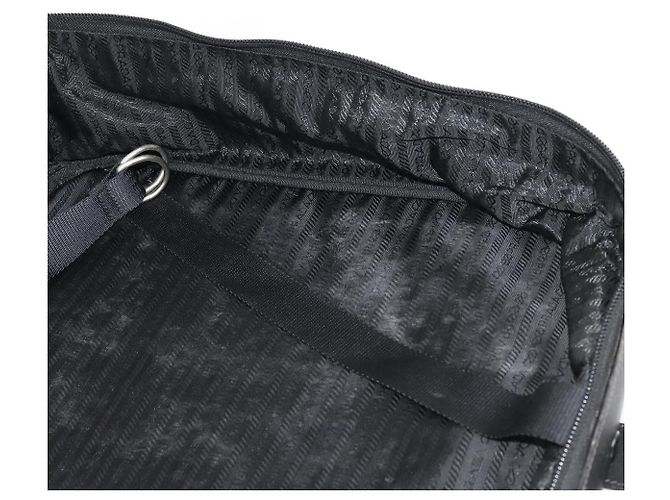 Borsa Boston PRADA in nylon nero argento autentica 173960A - vista 24