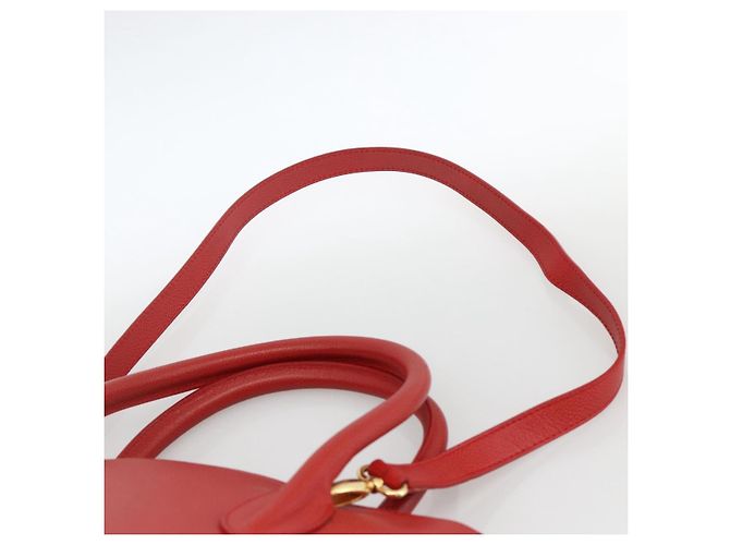 Borsa a mano Burberrys in pelle 2 vie rossa e oro Auth AMZ371 Rosso D'oro - vista 10