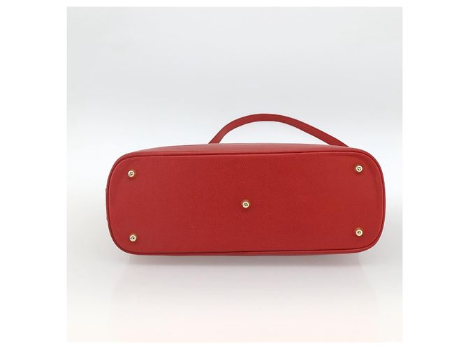 Borsa a mano Burberrys in pelle 2 vie rossa e oro Auth AMZ371 Rosso D'oro - vista 11