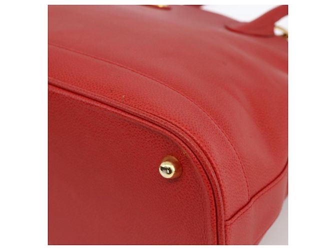 Borsa a mano Burberrys in pelle 2 vie rossa e oro Auth AMZ371 Rosso D'oro - vista 12
