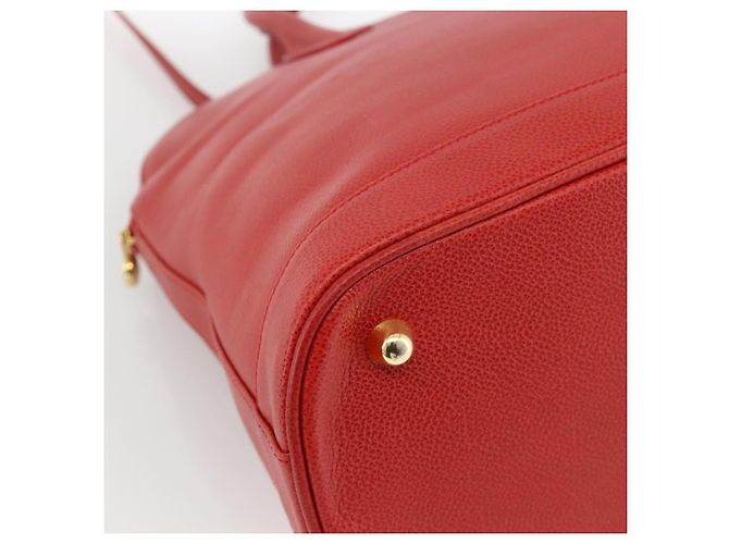 Borsa a mano Burberrys in pelle 2 vie rossa e oro Auth AMZ371 Rosso D'oro - vista 13