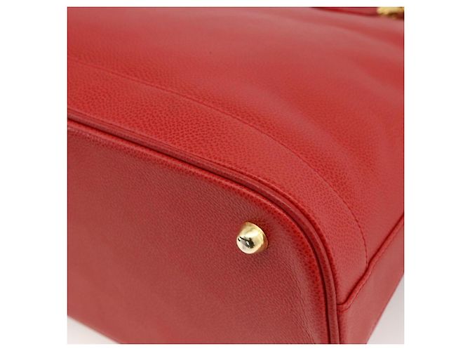 Borsa a mano Burberrys in pelle 2 vie rossa e oro Auth AMZ371 Rosso D'oro - vista 14