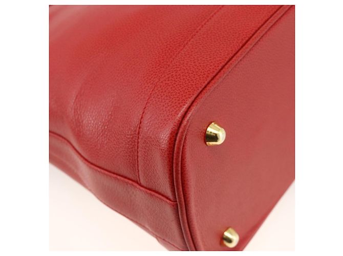 Borsa a mano Burberrys in pelle 2 vie rossa e oro Auth AMZ371 Rosso D'oro - vista 15
