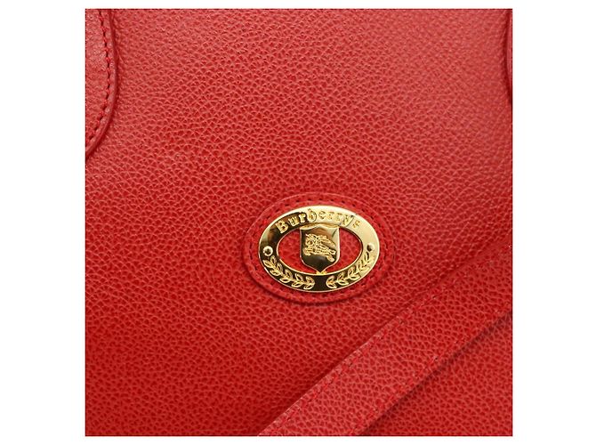 Borsa a mano Burberrys in pelle 2 vie rossa e oro Auth AMZ371 Rosso D'oro - vista 16
