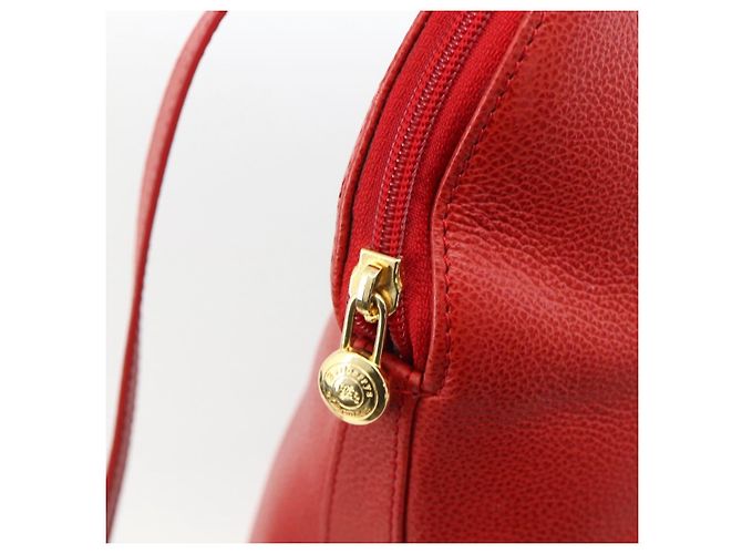 Borsa a mano Burberrys in pelle 2 vie rossa e oro Auth AMZ371 Rosso D'oro - vista 17