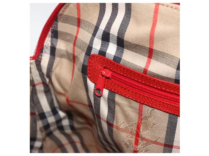 Borsa a mano Burberrys in pelle 2 vie rossa e oro Auth AMZ371 Rosso D'oro - vista 22