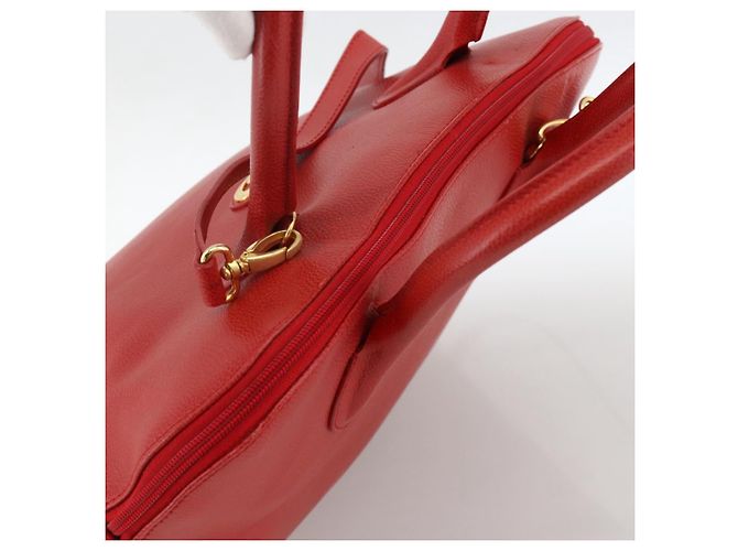 Borsa a mano Burberrys in pelle 2 vie rossa e oro Auth AMZ371 Rosso D'oro - vista 6
